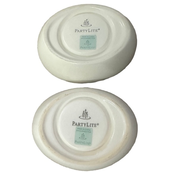 2 Retired Partylite Halloween Spooky Ghost Tea-light Candle Holders Green White - Picture 3 of 3